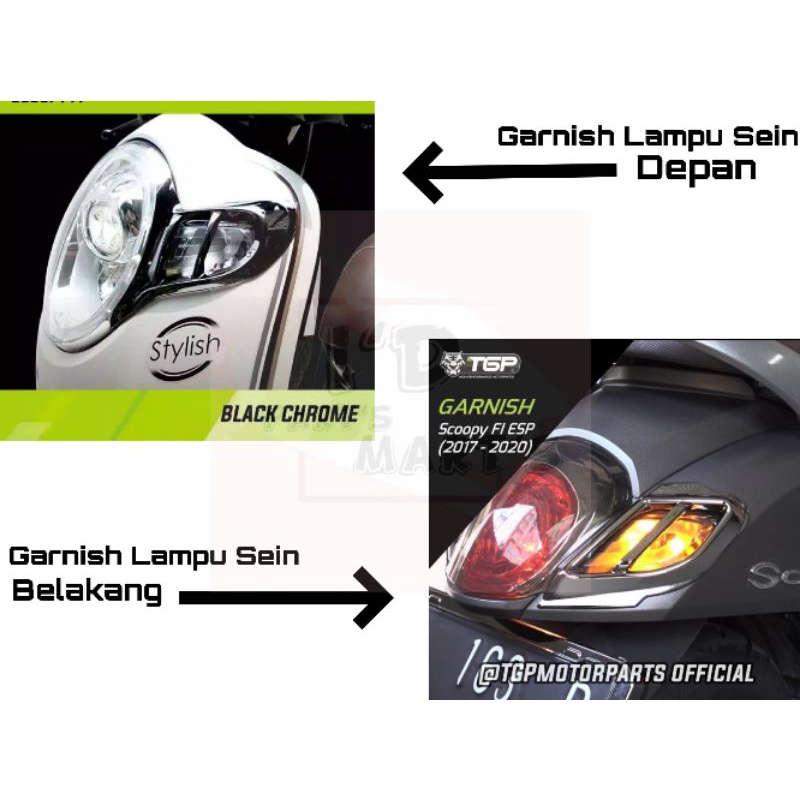 Jual Variasi Garnish Lampu Sein Depan Belakang Honda Scoopy Fi Esp New