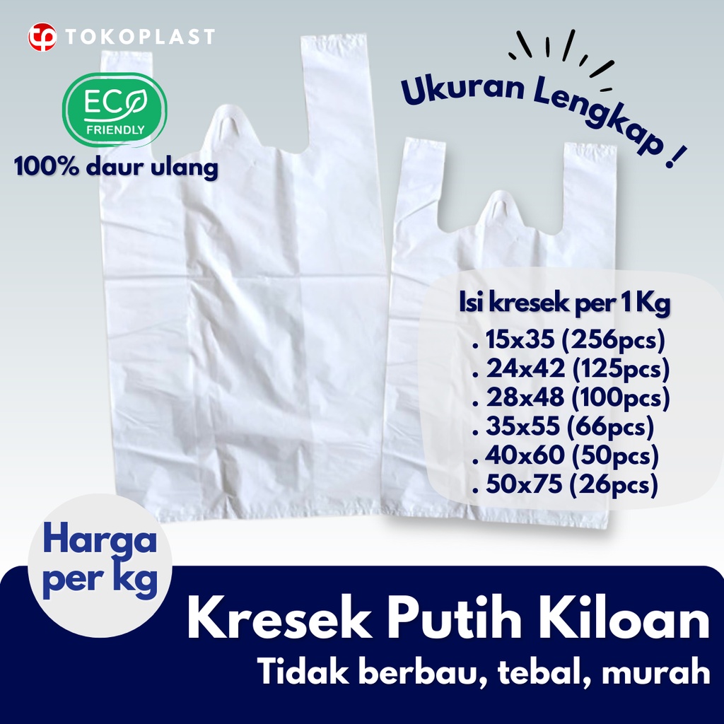 Jual Kantong Plastik Kresek Putih Tebal Kiloan Bukan Kilat Loco Kresek