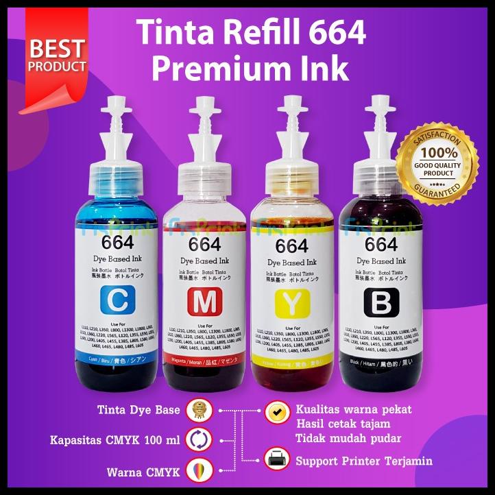 Jual Cmyk Tinta Premium 664 T664 Refill Pengganti Original Epson L120