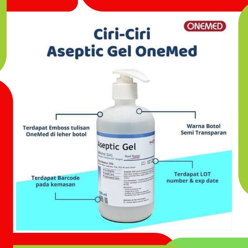 Jual COD Aseptic Onemed Dispenser Gel 500 ML Antiseptik Hand Sanitizer