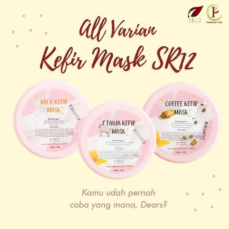 Jual SR12 KEFIR MASK MASKER WAJAH 3 VARIAN Shopee Indonesia