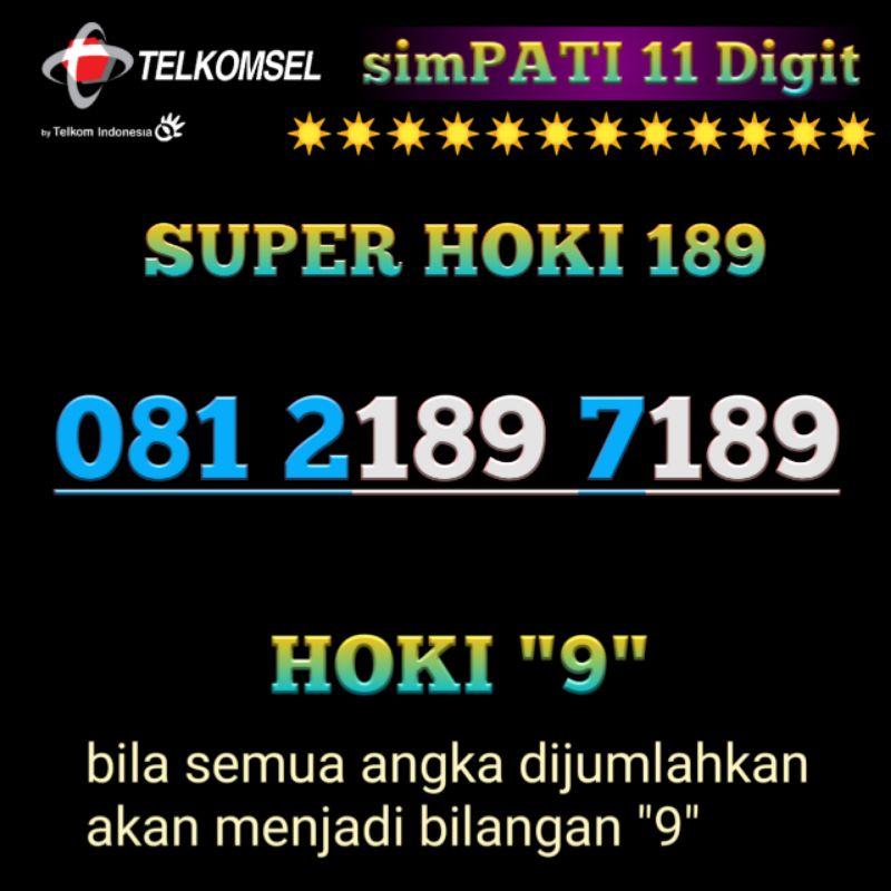 Jual Kartu Perdana Nomor Cantik Super Hoki Special Simpati Digit