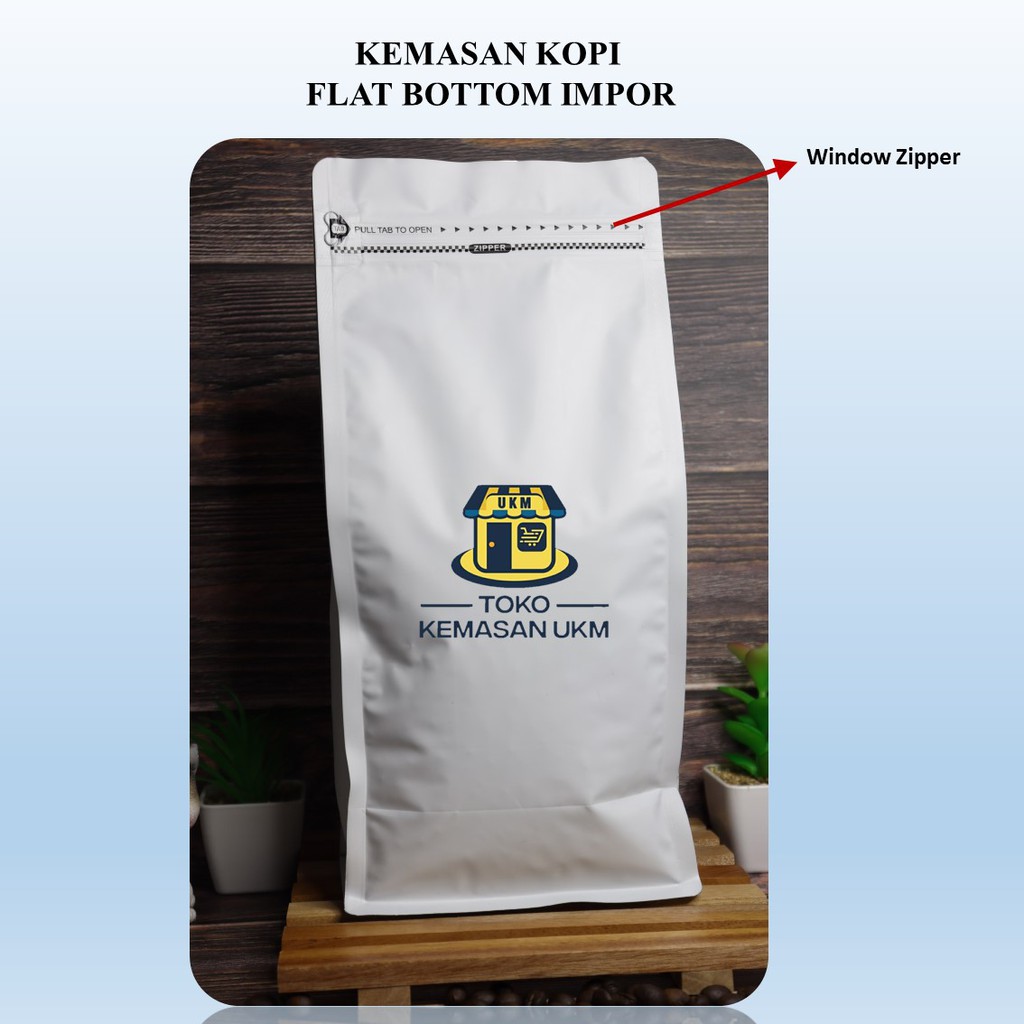 Jual Kemasan Kopi Kg Flatbottom Import Window Zipper Shopee