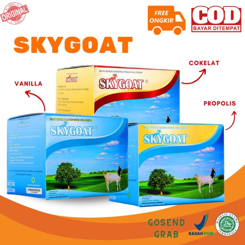 Jual Skygoat Susu Kambing Etawa Rasa Original Cokelat Dan Propolis