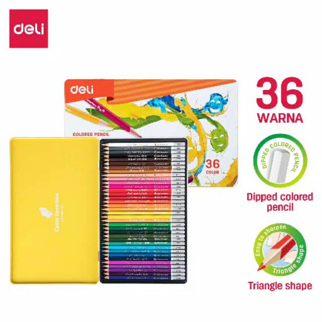 Jual Deli Pensil Warna Colored Pencil Smooth Rich Tin Box Ec