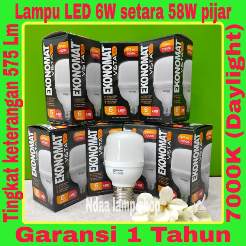 Jual Lampu Led W Watt Bohlam Murah Merk Ekonomat Vista Daylight