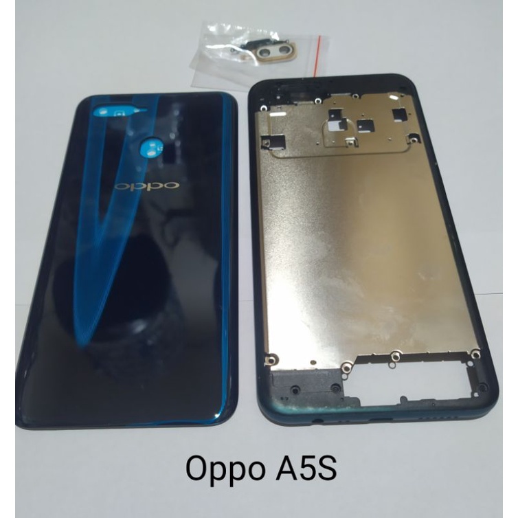 Jual CESSING FULL SET OPPO A5S BACKDOOR TUTUP BELAKANG PLUS BEZEL TUTUP