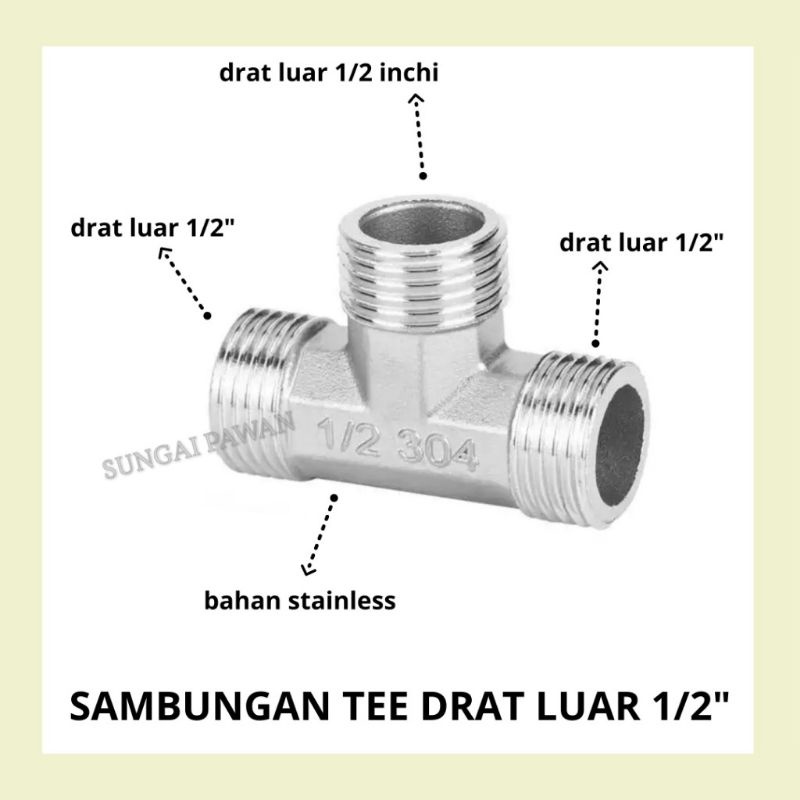 Jual Sambungan Penyambung Sambung Connector Konektor Cabang Tiga Tee