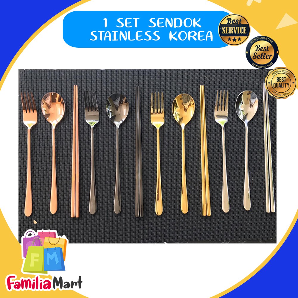 Jual SENDOK GARPU SUMPIT KOREA STAINLESS STEEL STAINLES TEBAL SET ALAT