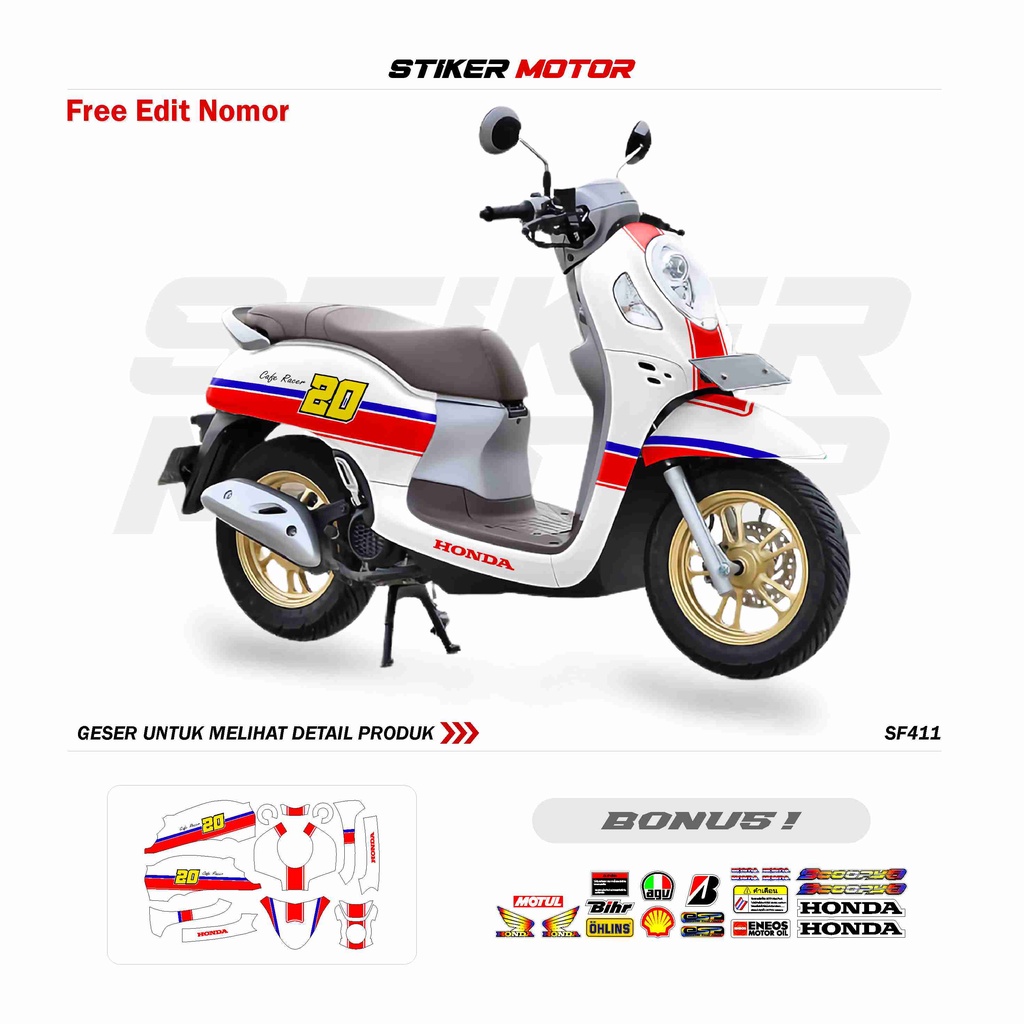 Jual DECAL SCOOPY NEW 2020 2021 2022 SF411 CAFE RACER STIKER FULLBODY