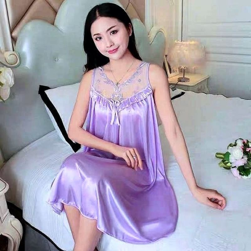 Jual Baju Tidur Daster Lingerie Sexi XXL Renda Bunga Satin Import