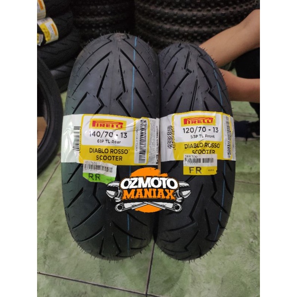 Jual Paket Ban Pirelli Nmax Diablo Rosso Scooter 120 70 13 140 70 13