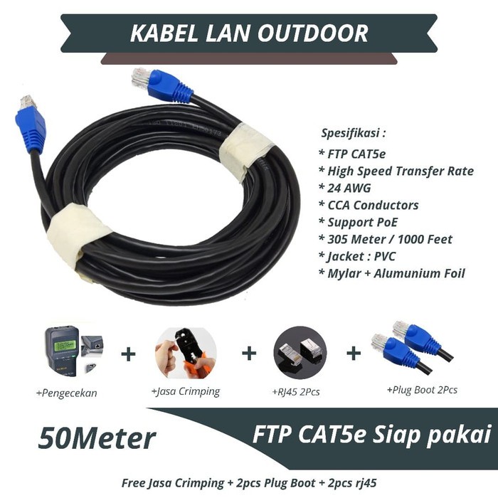 Jual Kabel Lan Cat E Ftp Stp Outdoor Spectra Meter Siap Pakai