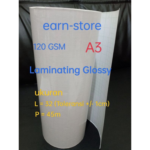 Jual Plastik Laminasi Dingin Glossy 120gr A3 32cm X 45m 1 Roll