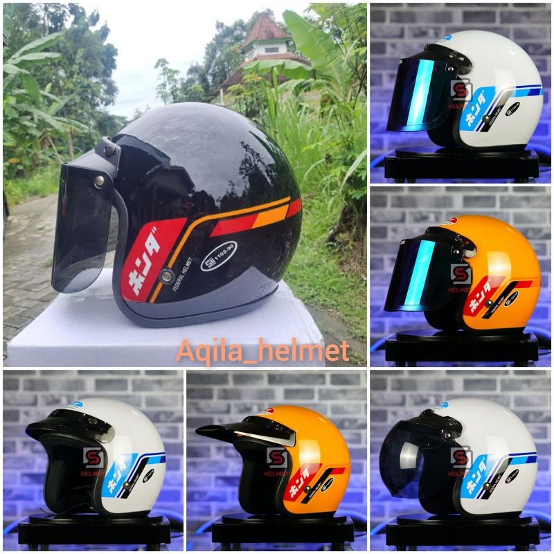 Jual Helm Bogo Honda Gank GL Series Helm Bogo Kaca Datar SNI Shopee