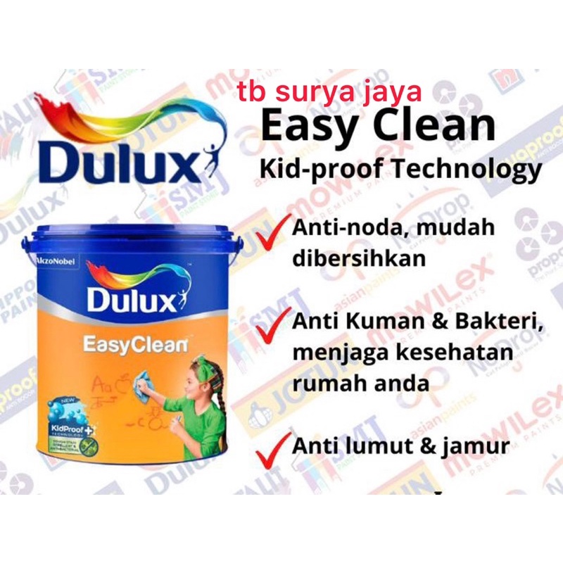 Jual CAT TEMBOK DULUX EASY CLEAN INTERIOR 2 5 L GALON WARNA Shopee