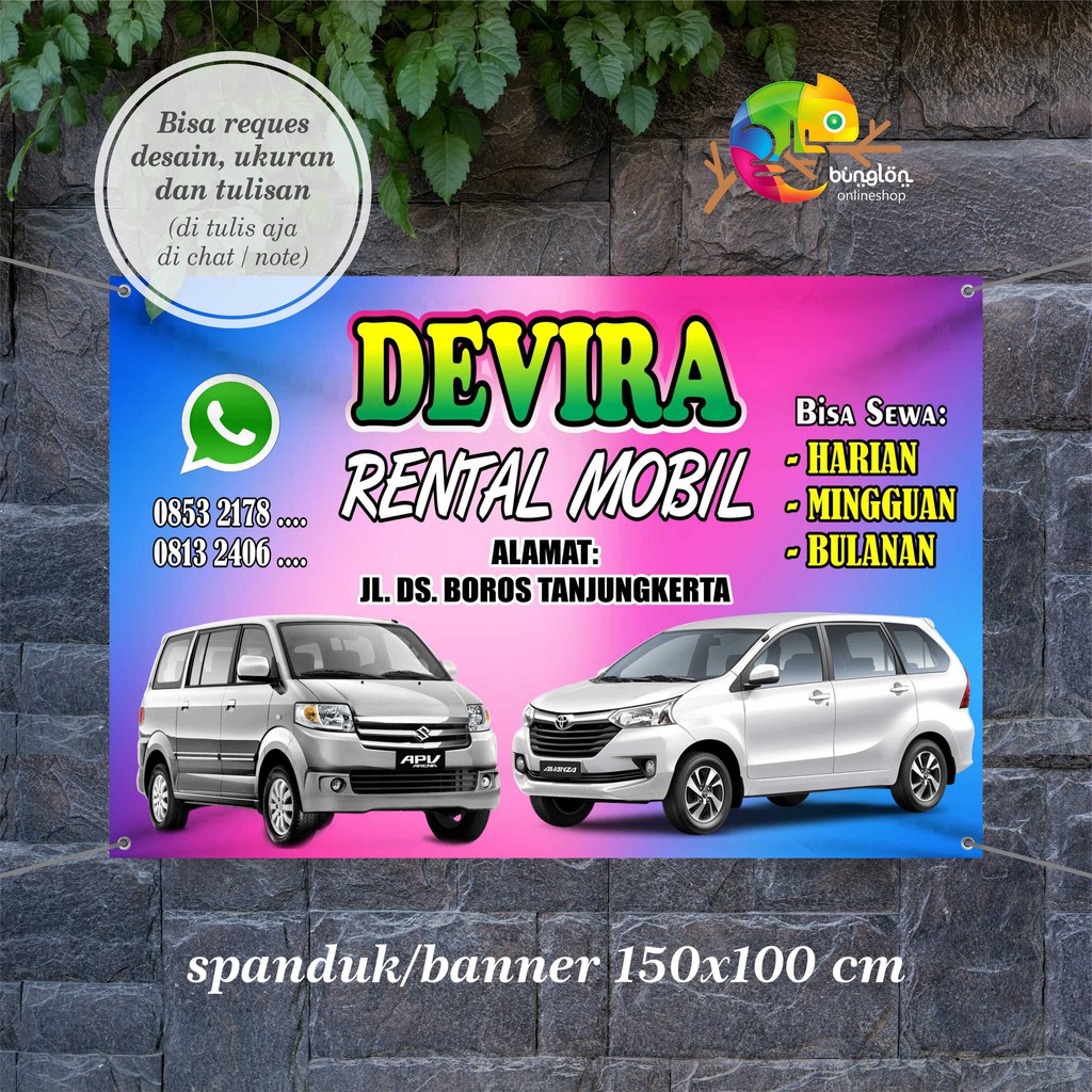 Jual Spanduk Banner Rental Mobil Shopee Indonesia