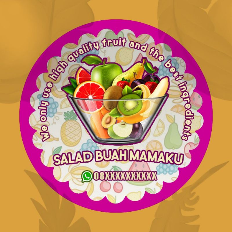 Jual Logo Custom Logo Sticker Salad Buah A Jadi Logo Free