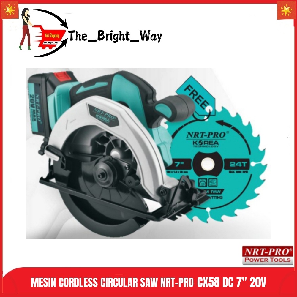 Jual NRT PRO CX58DC Circular Saw Cordless 7 Inch Baterai Mesin Potong