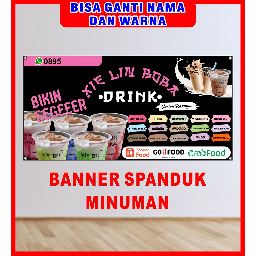 Jual Cetak Spanduk Banner Backdrop Minuman X Shopee Indonesia