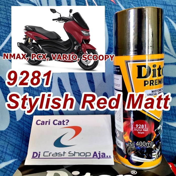 Jual Cat Pilox Diton Premium Stylist Red Matt 9281 400cc Matte Merah