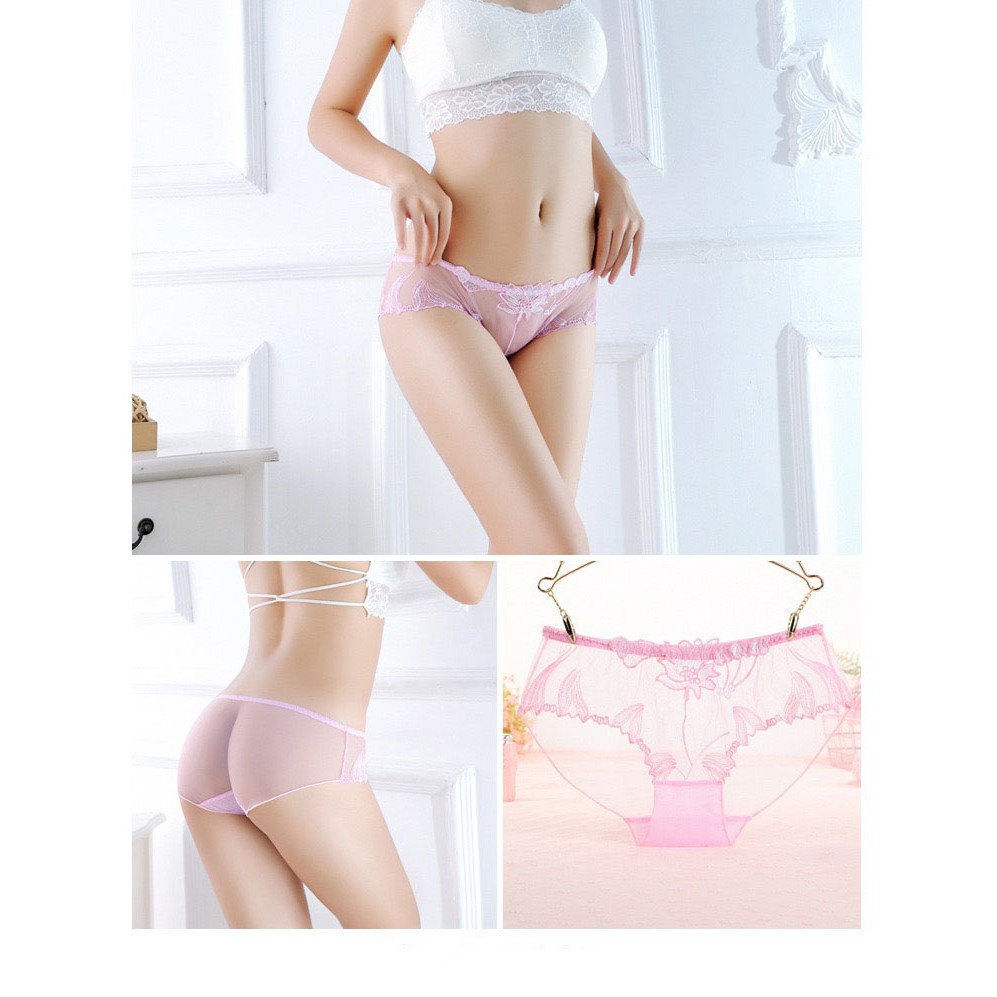 Jual Celana Dalam Sexy Lingerie Wanita Motif Bordir Transparan G String