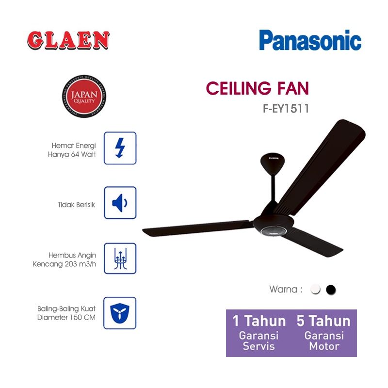 Jual Ceiling Fan Panasonic 60 Inch F EY1511 Kipas Angin Plafon