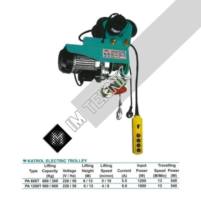 Jual Katrol Listrik Electric Elektrik Hoist Trolley Troli Winch Hoist