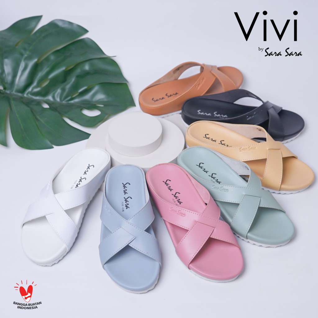 Jual Sara Sara Vivi Sendal Wanita Tali Casual Ban Dua Silang Sandal