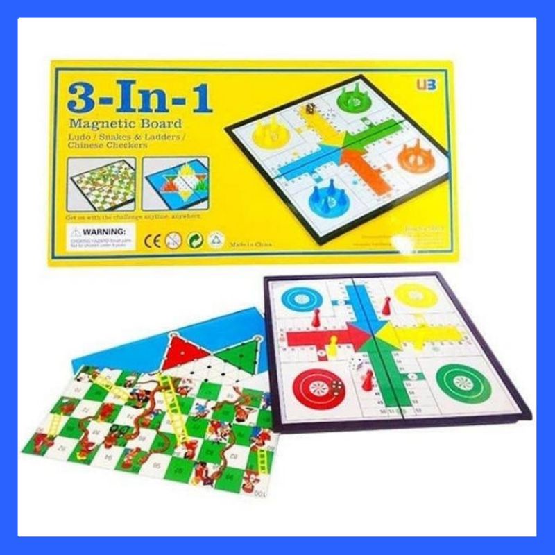 Jual Magnetic Board Game 3in1 Papan Permainan Magnet Ular Tangga Snakes