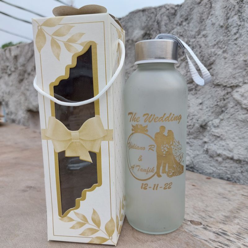 Jual Souvenir Botol Doff Free Sablon Nama Kemasan Box Dan Tali Shopee