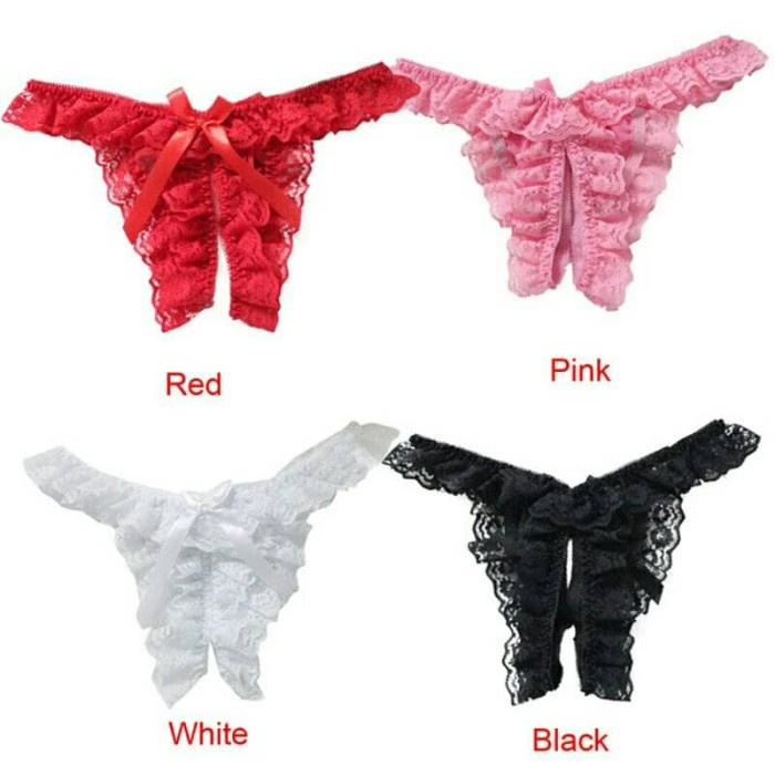 Jual ASLI IMPORT SEXY LINGERIE LACE BOW THONG CD G STRING KUALITAS