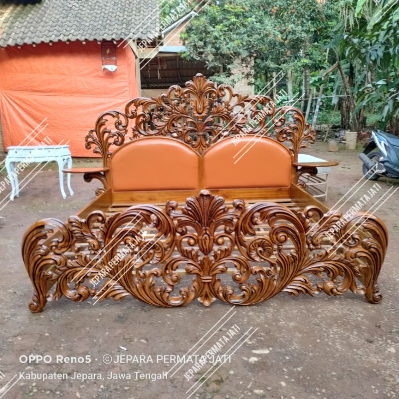 Jual Tempat Tidur Jati Ukiran Mewah Super King Furniture Jepara Dipan