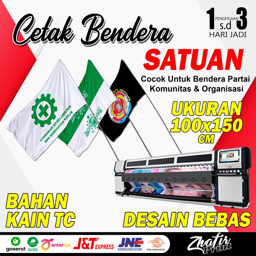 Jual Sablon Bendera Custom Kain TC Lokal Uk 100x150 CM Shopee Indonesia