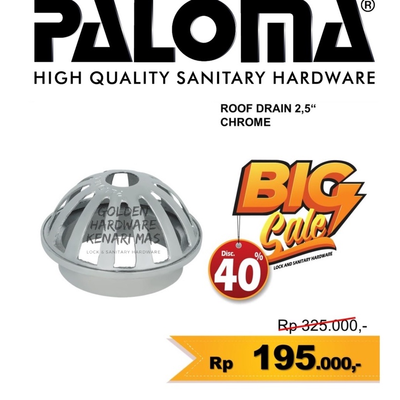 Jual Paloma Rdp Saringan Talang Air Dak Atas Roof Drain Teras