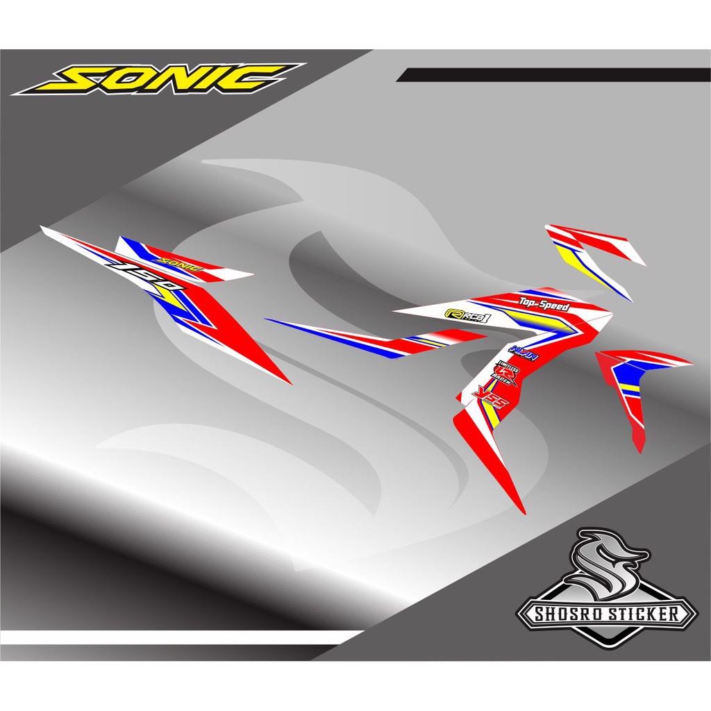 Jual STIKER STRIPING VARIASI TERBARU BUAT MOTOR HONDA SONIC MOTIF