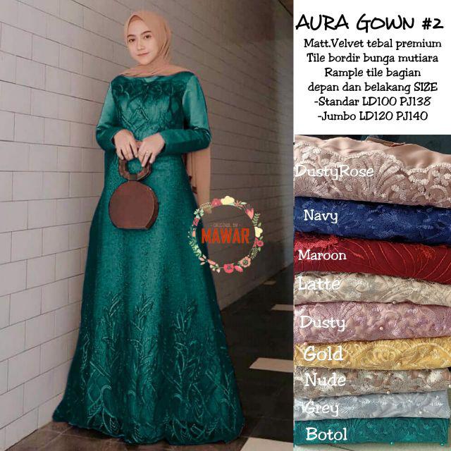 Jual Gamis Modern Aura Gown Original Untuk Ke Pesta Dan Kondangan