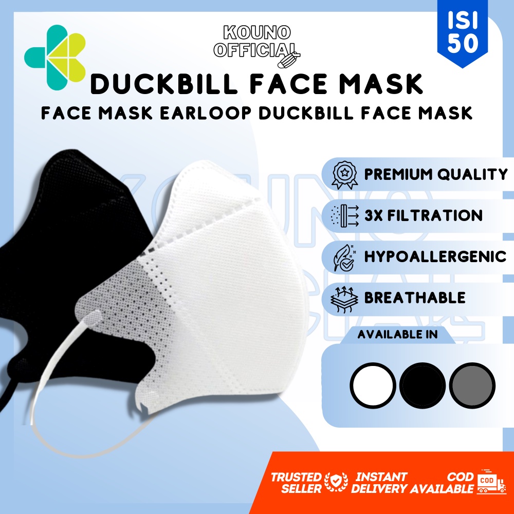 Jual Cod Masker Duckbill Isi Pcs Warna Hitam Putih Abu Abu