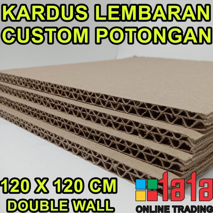 Jual Kardus Karton Lembaran Potongan Double Wall Ukuran 120 X 120 Cm