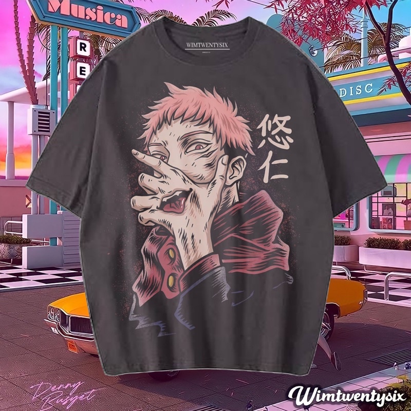 Jual Kaos Anime Jujutsu Kaisen Itadori Yuji Divergent Fist Vintage Tee