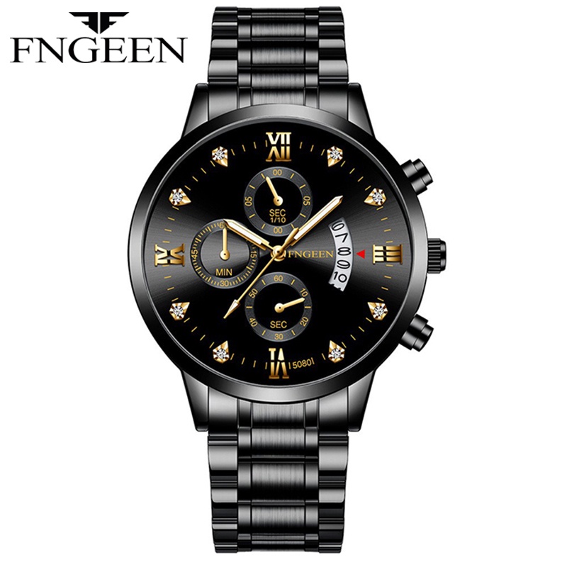 Jual Fngeen Jam Tangan Pria Luxury Stainless Steel Quartz Original