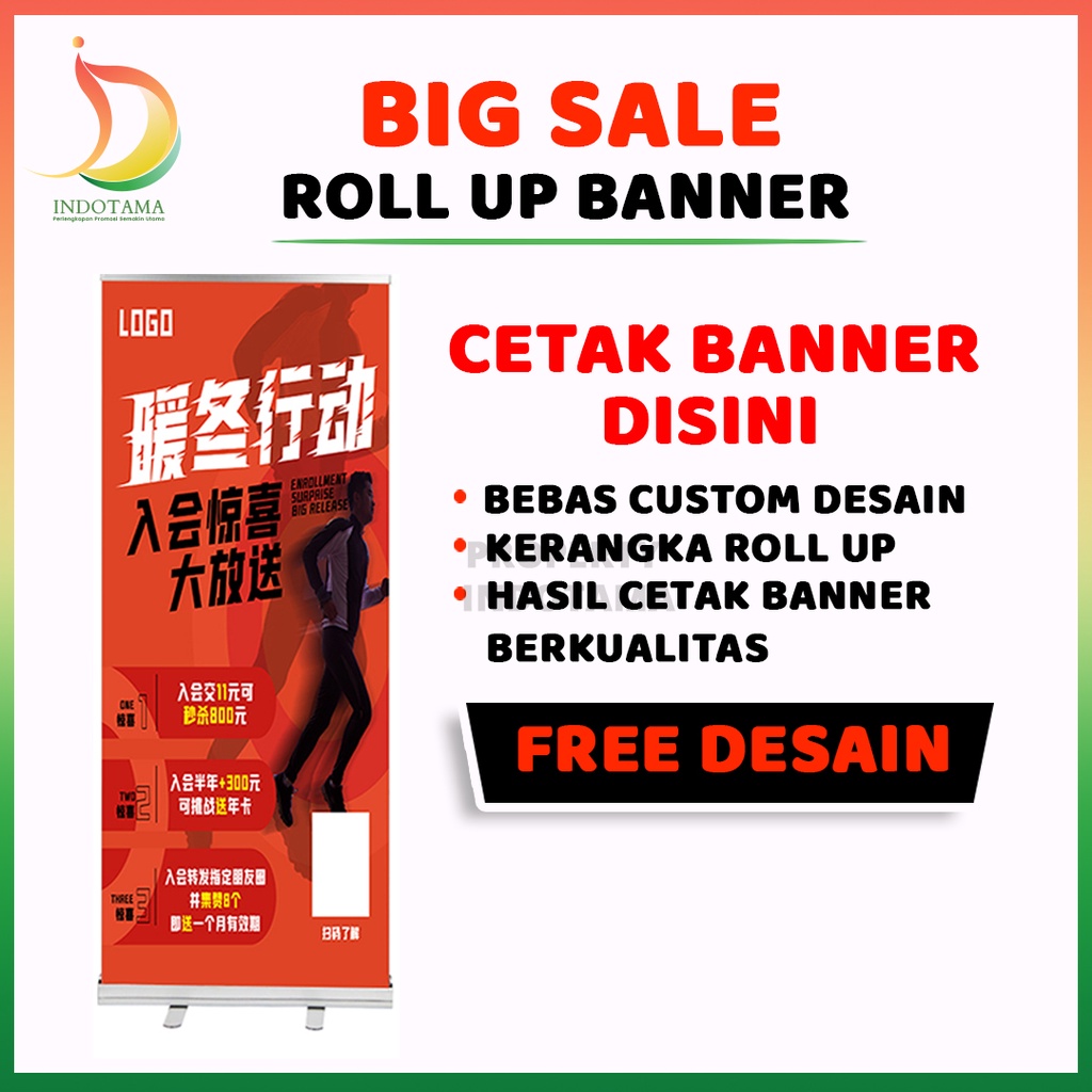 Jual Roll Up Banner Stand Banner Plus Cetak Banner Wisuda Promosi