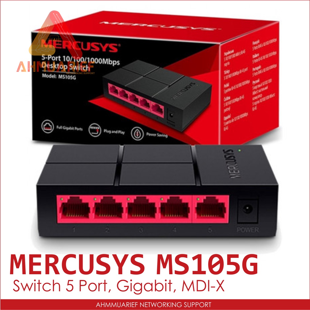 Jual MERCUSYS MS105G Switch Hub 5 Port Ethernet Unmanaged Desktop