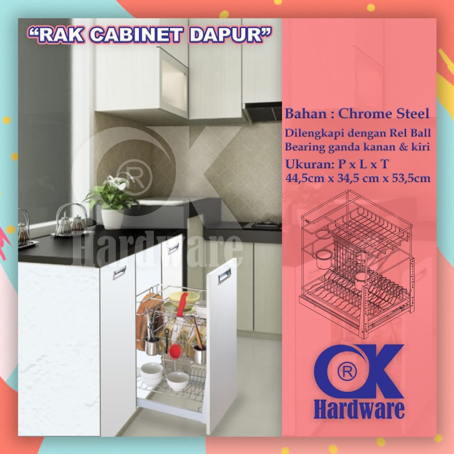 Jual Rak Piring Rak Botol Drawer Basket Ok F For Kitchen Cabinet