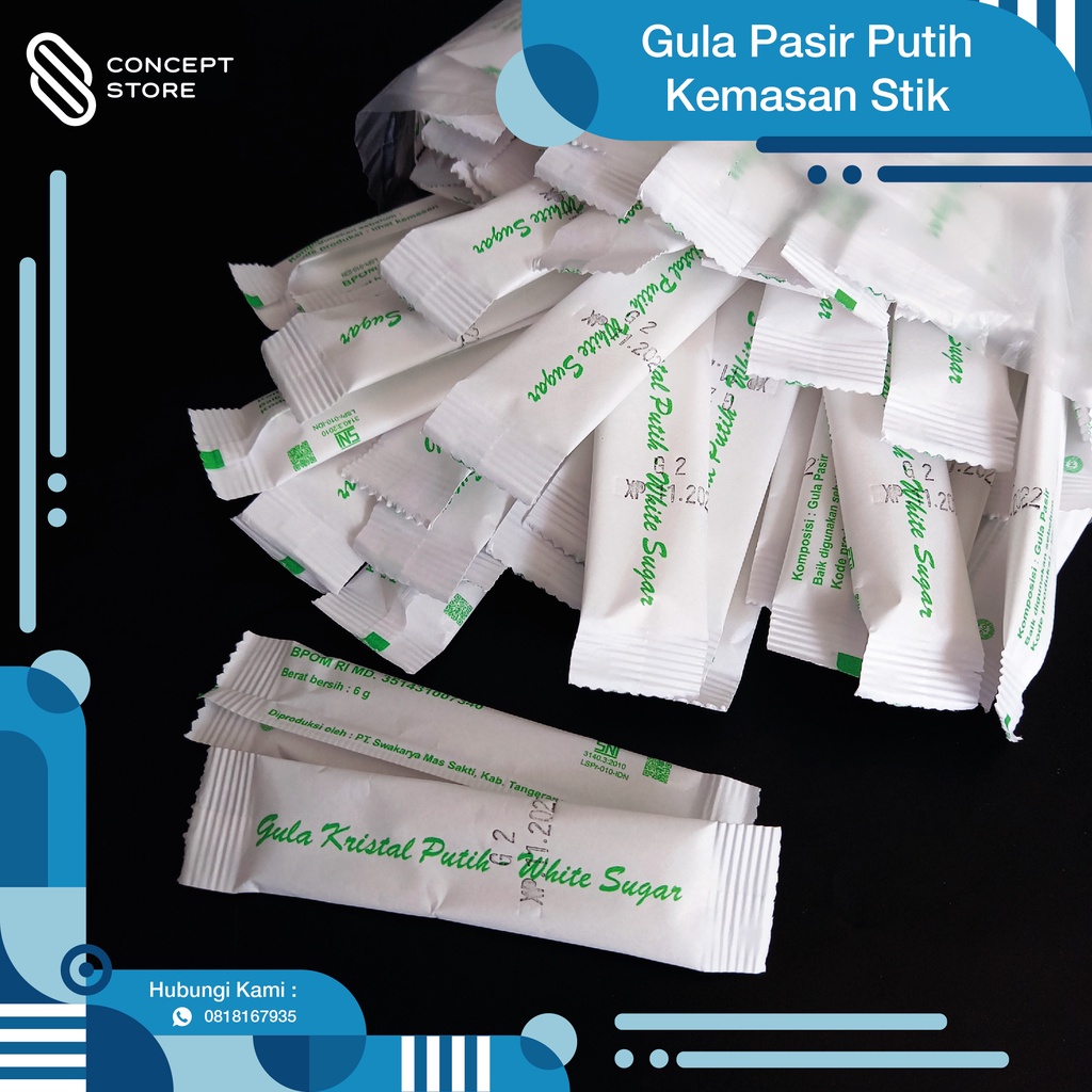 Jual Gula Pasir Putih White Sugar Kemasan Stick 125pcs TERMURAH