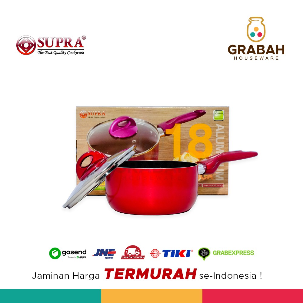 Jual Supra Rosemary Panci Susu Sauce Pan Teflon With Glass LID 18 Cm