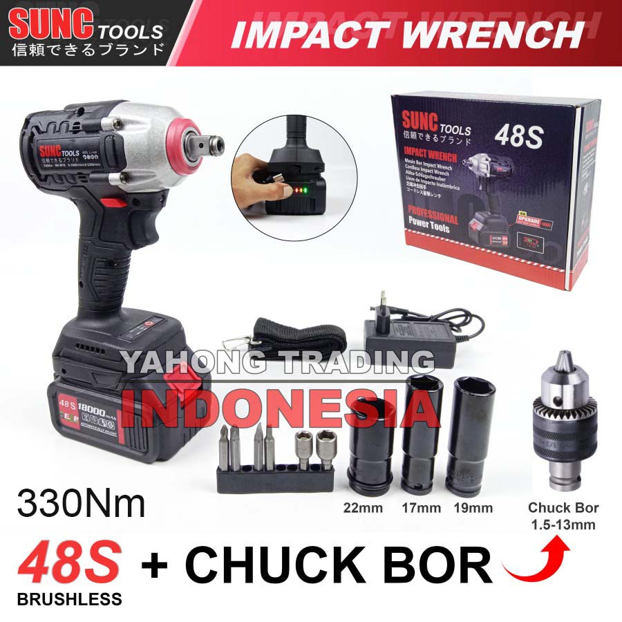 Jual Mesin Impact Baterai Cordless Impact Wrench BRUSHLESS 48S SUNC