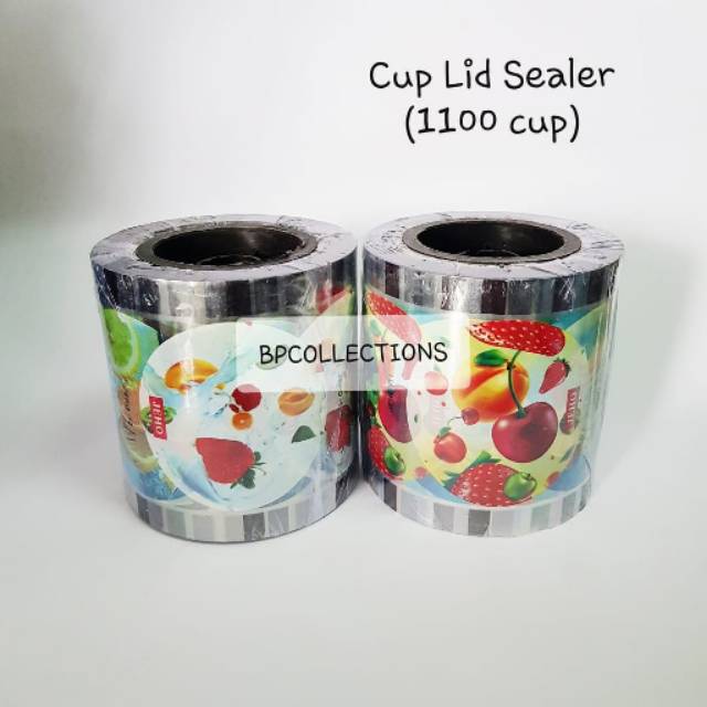 Jual 1 DUS 12 Roll PLASTIK LID CUP SEALER KARTUN POLOS BUAH SEAL TUTUP