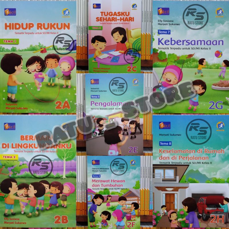 Jual Buku Tematik SD Kelas 2 Jilid 2a 2b 2c 2d 2e 2f 2g 2h Kurikulum