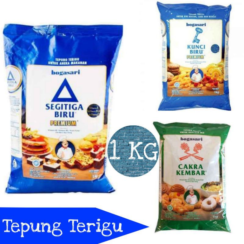 Jual BOGASARI Tepung Terigu Segitiga Biru Cakra Kembar Kunci Biru